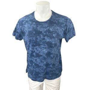 J. Lindeberg Men's Blue Camo Camouflage Short Sleeve Pocket T Shirt Tee Top XL